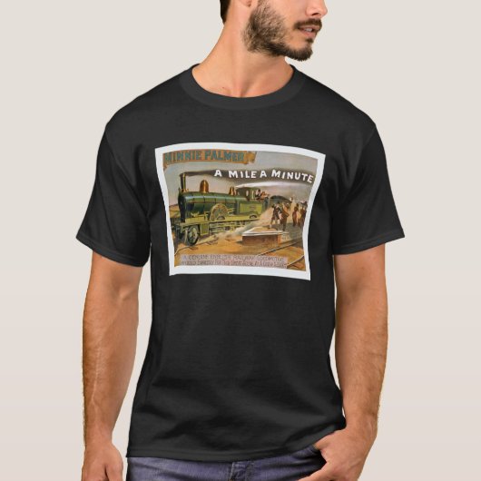 Vintage Poster Stoomtrein T Shirt (Voorkant)