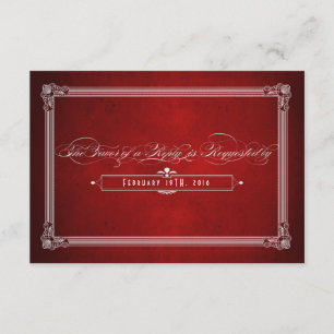 Vintage Poster Style Red en Silver Meal Choice RSV RSVP Kaartje