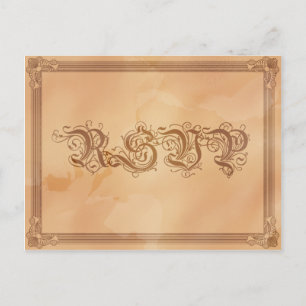 Vintage Poster Style Sepia RSVP Briefkaart