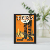 Vintage-poster - Texas Briefkaart (Staand voorkant)