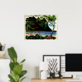 Vintage Poster, Tropisch Island Beach Poster (Thuiskantoor)