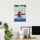 Vintage Poster uit de Zwitserse Alpen (Thuiskantoor)