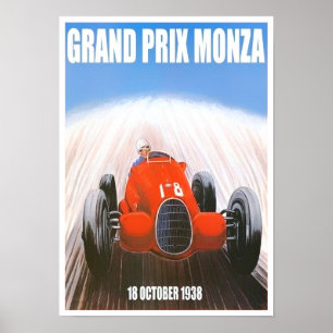 vintage Poster van de Grote Prijs van Monza 1938