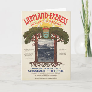 Vintage Poster van de Lappland-Express trein Kaart