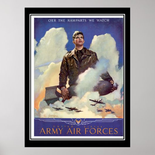 Vintage Poster van de luchtmacht (Voorkant)