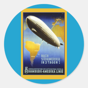 Vintage Poster van een vervangbaar Ronde Sticker