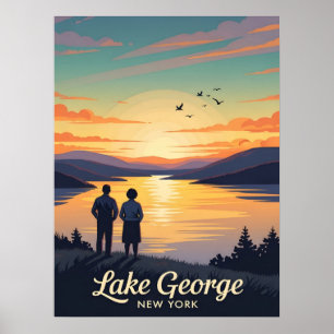 Vintage poster van Lake George New York