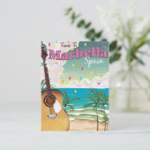 Vintage poster van Marbella Briefkaart (Staand voorkant)