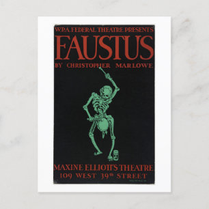 Vintage poster van Marlowe's Doctor Faustus Briefkaart