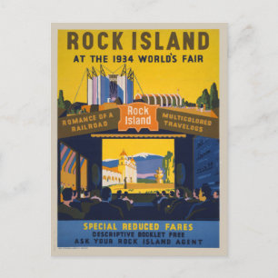 Vintage Poster voor 1933-34 Chicago World's Fair Briefkaart
