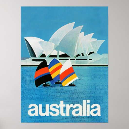 Vintage-poster voor Australië Poster (Voorkant)