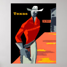 Vintage-poster voor Ft Worth, Texas