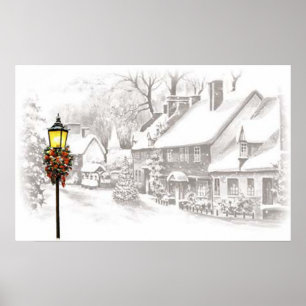 Vintage-Poster voor kerstmis Poster