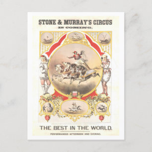 Vintage Poster voor Stone & Murray Circus Briefkaart