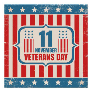 Vintage poster voor Veteranendag Perfect Poster