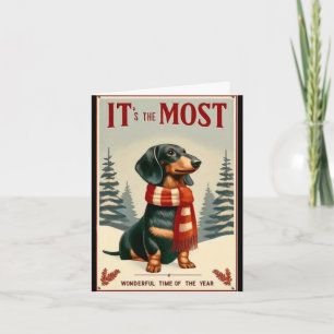 vintage poster Vouwde Kerstkaart Feestdagen Kaart