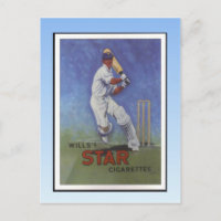 Vintage poster, Wills Star-sigaretten, cricketer