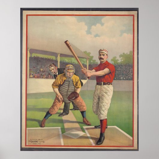 Vintage Posters, American Baseball 1895 Poster (Voorkant)