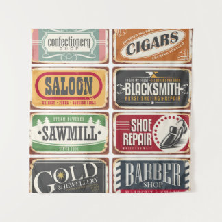 Vintage posters collectie. Retrobewaren t la Wandkleed