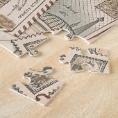 Vintage postzegels puzzel (Zijkant)