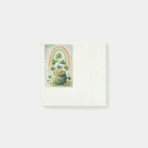 Vintage Pot met Goud en Regenboog Post-it® Notes