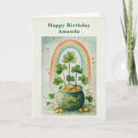 Vintage Pot met Goud en Regenboog Verjaardag