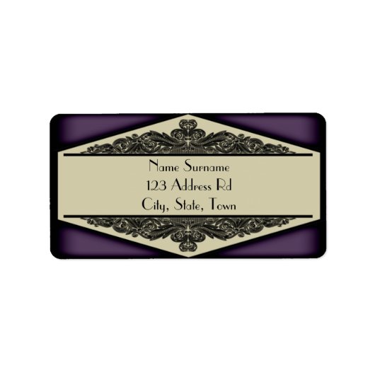 Vintage pourpre, étiquette de adresse (Devant)