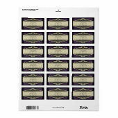 Vintage pourpre, étiquette de adresse (Feuille entière)