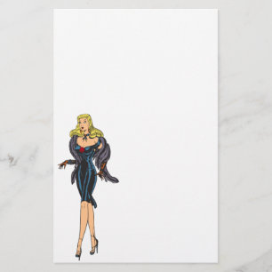 Vintage prachtige glamour meisje retro blondine pi