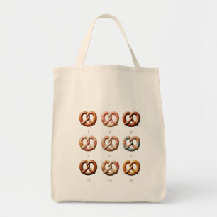Vintage Pretzel Study Grid Aesthetic Tote Bag