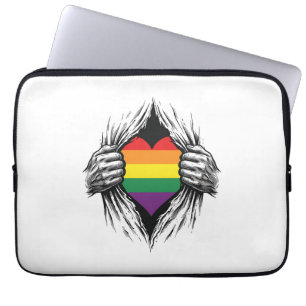 Vintage Pride Gescheurde Shirt Vector Design_1 Laptop Sleeve