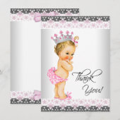 Vintage Princesse Baby shower Merci (Devant / Derrière)