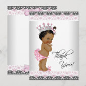 Vintage Princesse Baby shower Merci (Devant / Derrière)