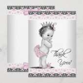 Vintage Princesse Baby shower Merci (Devant / Derrière)