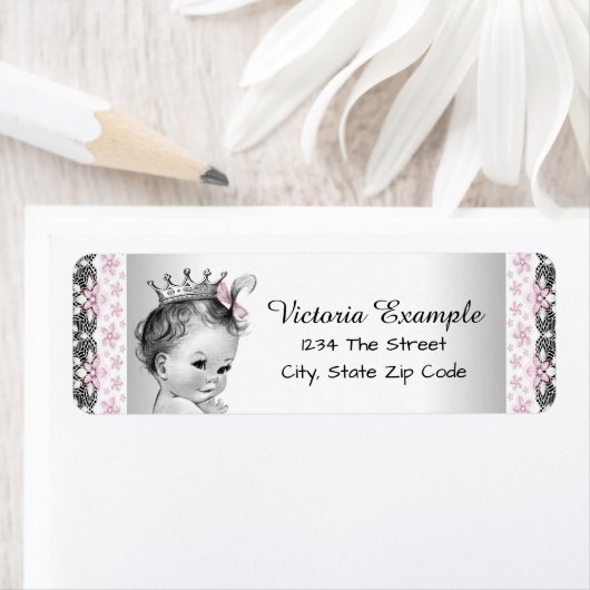 Vintage princesse Étiquette de adresse (En situation)