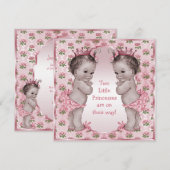 Vintage prinses Roses Baby shower Kaart (Voorkant / Achterkant)
