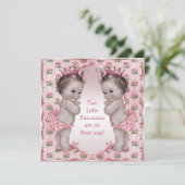 Vintage prinses Roses Baby shower Kaart (Staand voorkant)