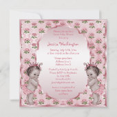Vintage prinses Roses Baby shower Kaart (Achterkant)