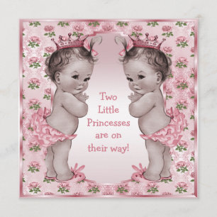 Vintage prinses Roses Baby shower Kaart