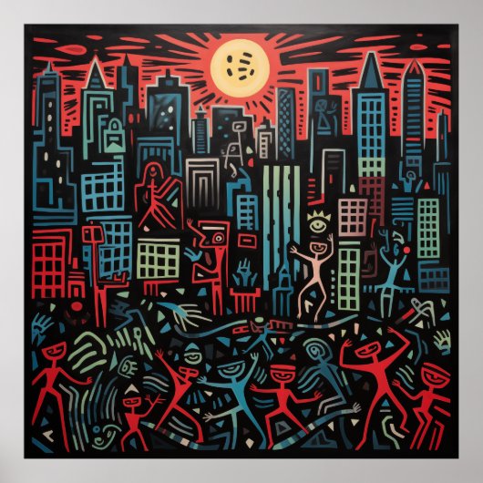 Vintage Print, Mad City Poster Paper (Matte) (Devant)