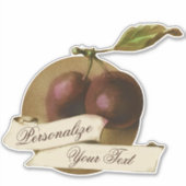  Vintage-pruimen fruitkwekerijwinkel Sticker (Voorkant)