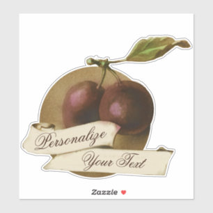  Vintage-pruimen fruitkwekerijwinkel Sticker