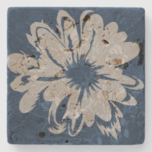 Vintage Psychedelische Bloemen van Waterman Stenen Onderzetter