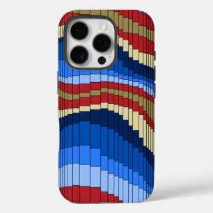 Vintage Psychedelische Gestreept van de achtbaan iPhone 16 Pro Hoesje