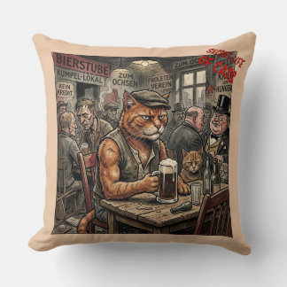 Vintage Pub Cats: 'Het Geheime Leven' Anthropomorf Kussen