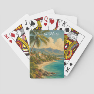 Vintage Puerto Plata Dominicaanse Republiek Tropis Pokerkaarten
