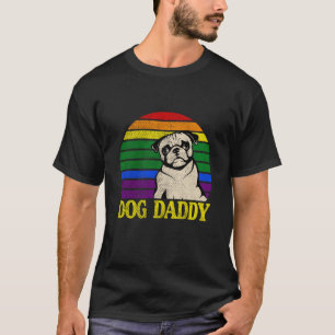 Vintage Pug Hond Papa Trots Gay Lesbisch LGBT Vade T-shirt