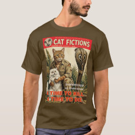 Vintage Pulp Fiction Kattenshirt | Retro Avontuur  T-shirt