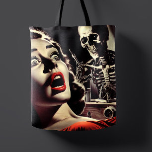 Vintage Pulp Horror Vrouw Draagtas