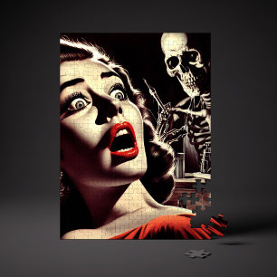 Vintage Pulp Horror Vrouw Legpuzzel